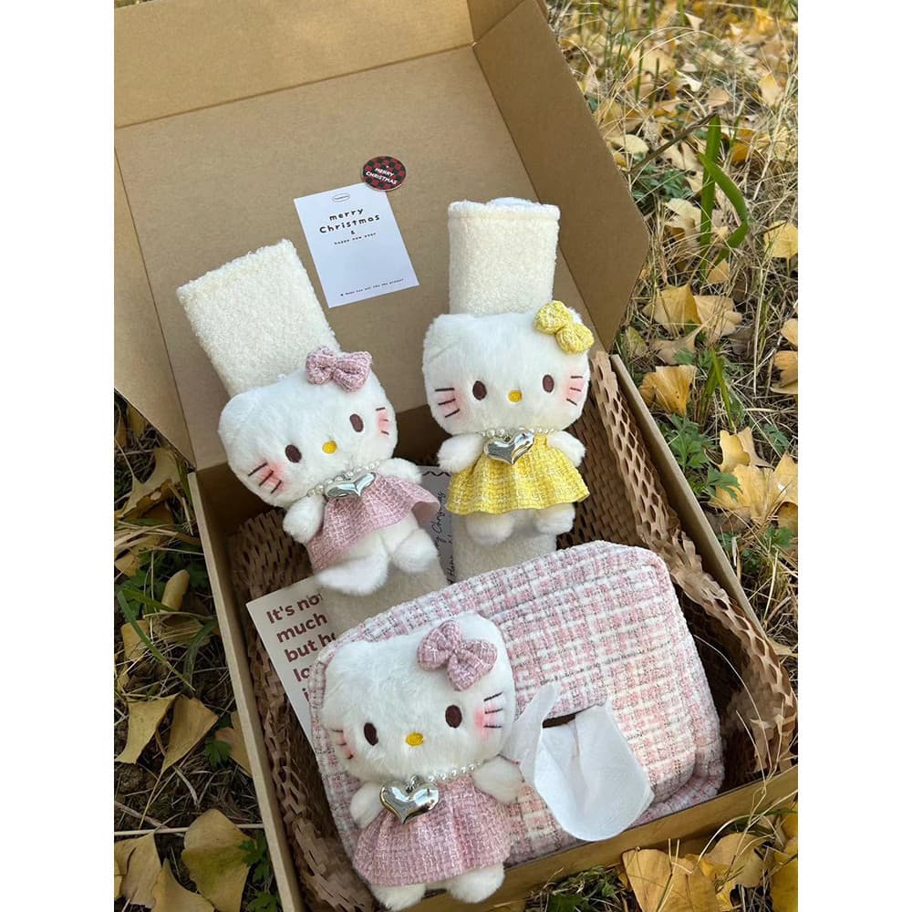 Olá kitty com protetor de ombro menina coração gatinho decoração de carro decoração de carro acessórios de menina acessó