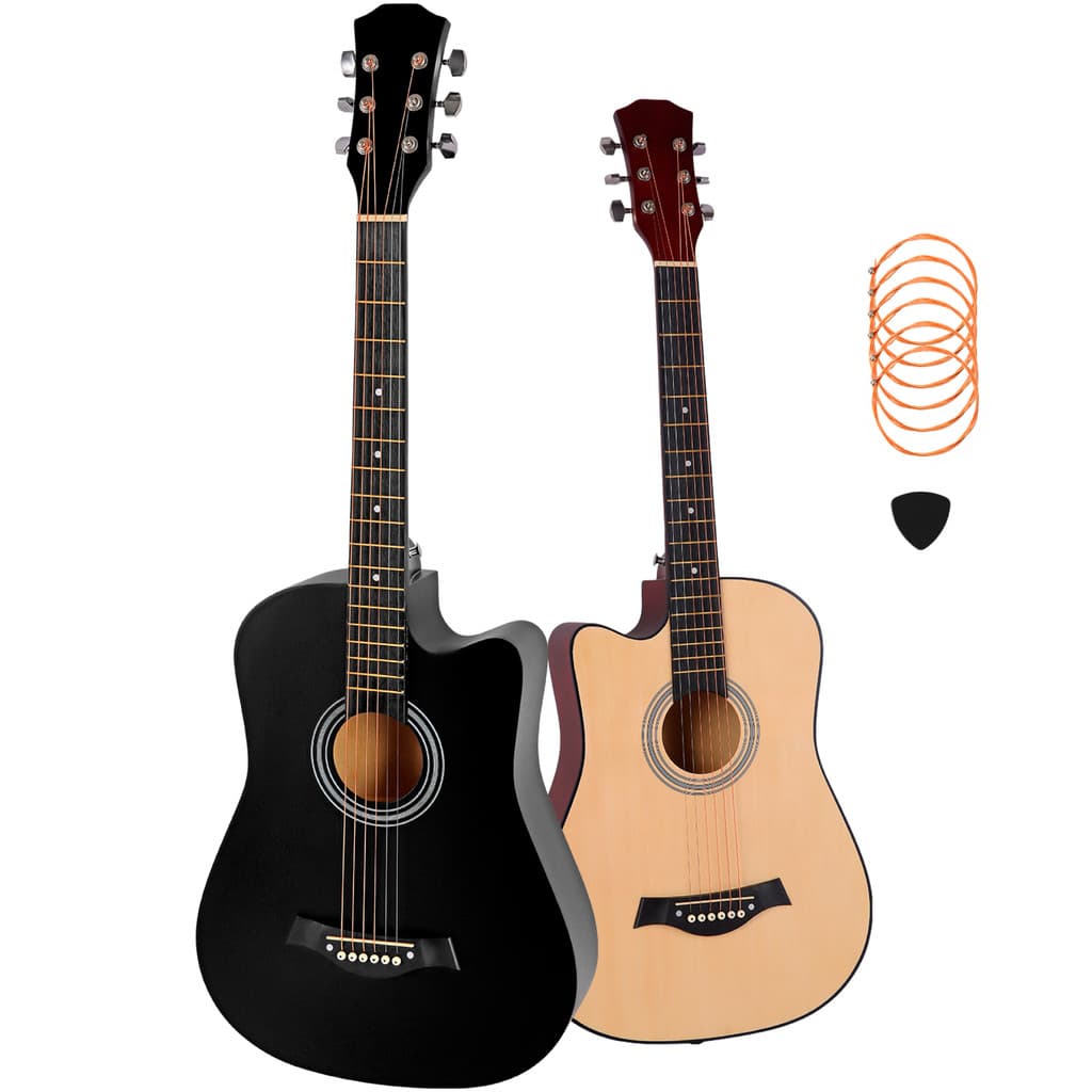 Violão Clássico Acústico Aço Iniciantes Para Destros Marrom Claro, Preto