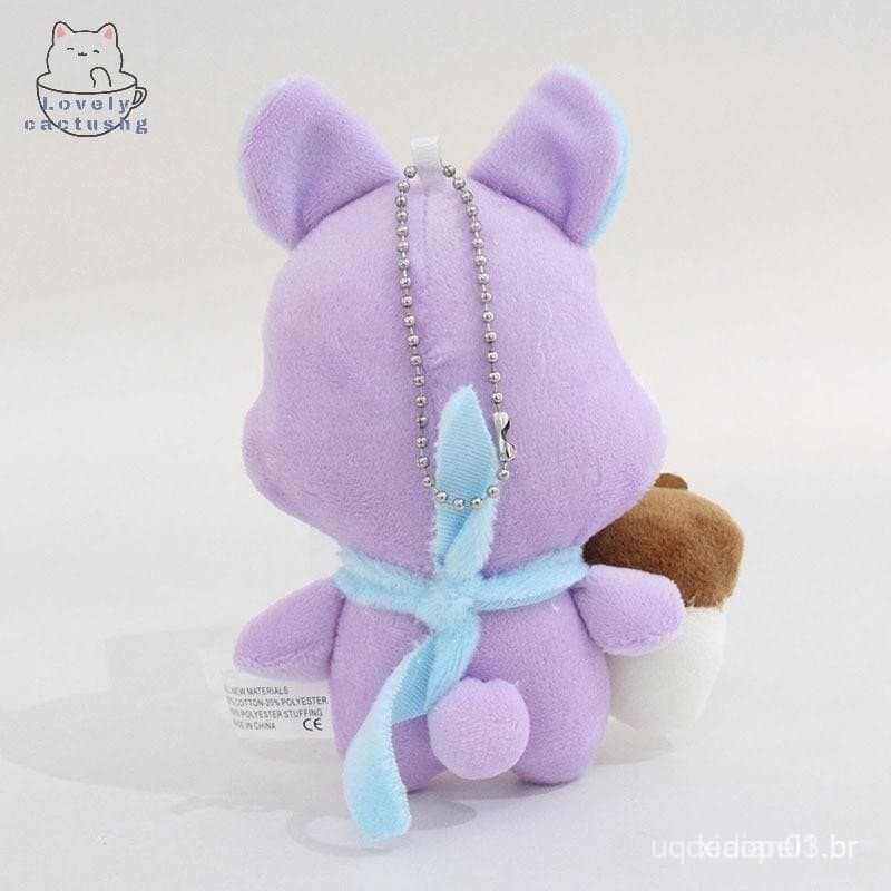 lovelycactushg Bonito BTS JHOPE Esquilo Roxo Brinquedo De Pelúcia Desenhos Animados Ídolo Coreano Boneca Chaveiro Bolsa