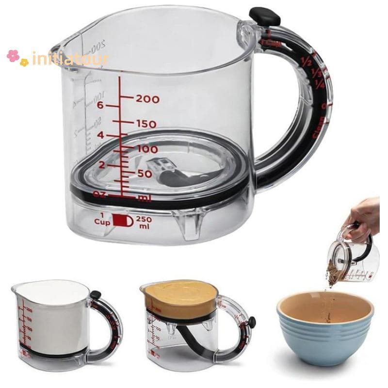 [Init-t] Copo De Medição Ajustável Multifuncional Com Base De Vedação Estilo Raspador Copos De Cubo Para Cozinhar Cozinh