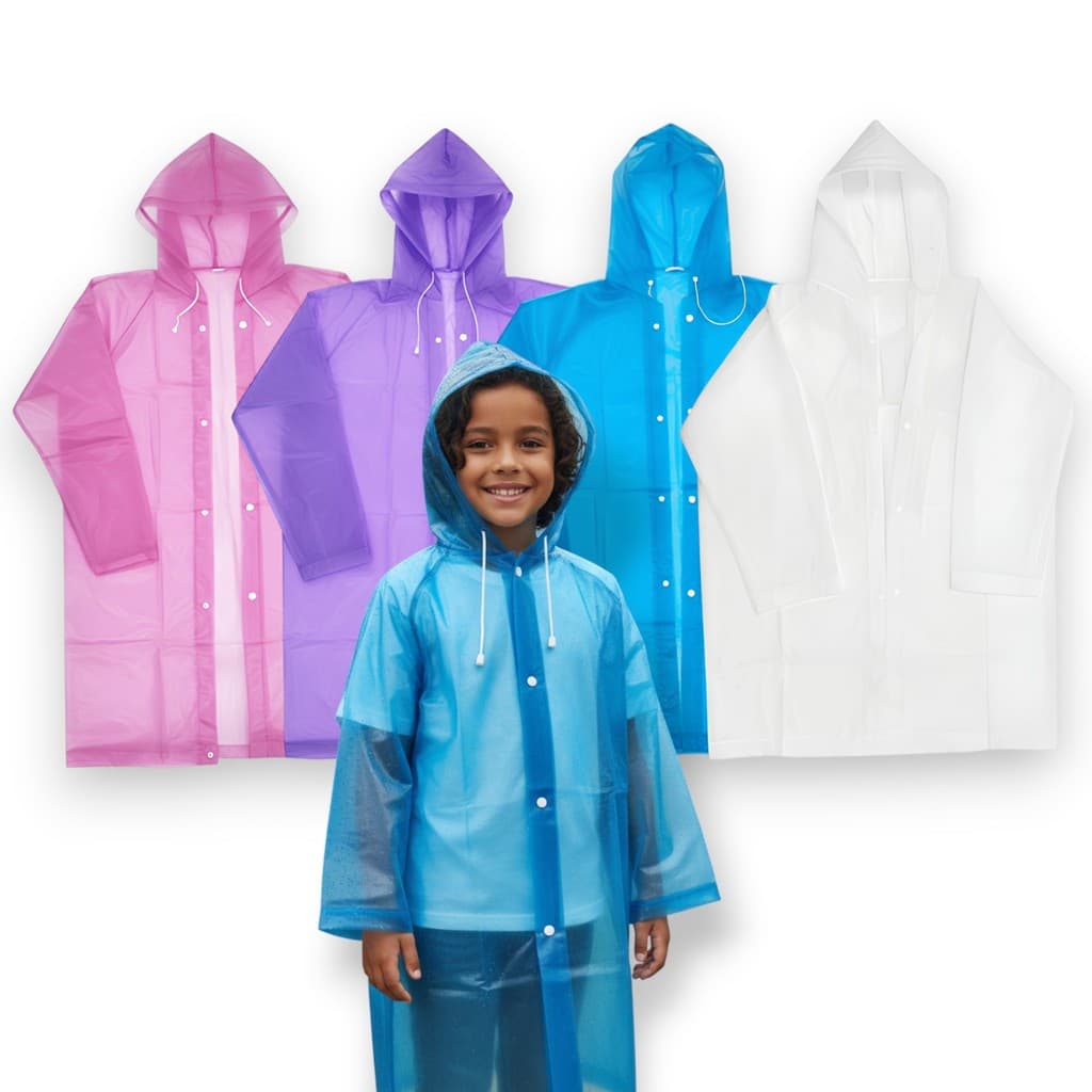 Capa de Chuva Infantil Impermeável com Capuz Crianças Escola