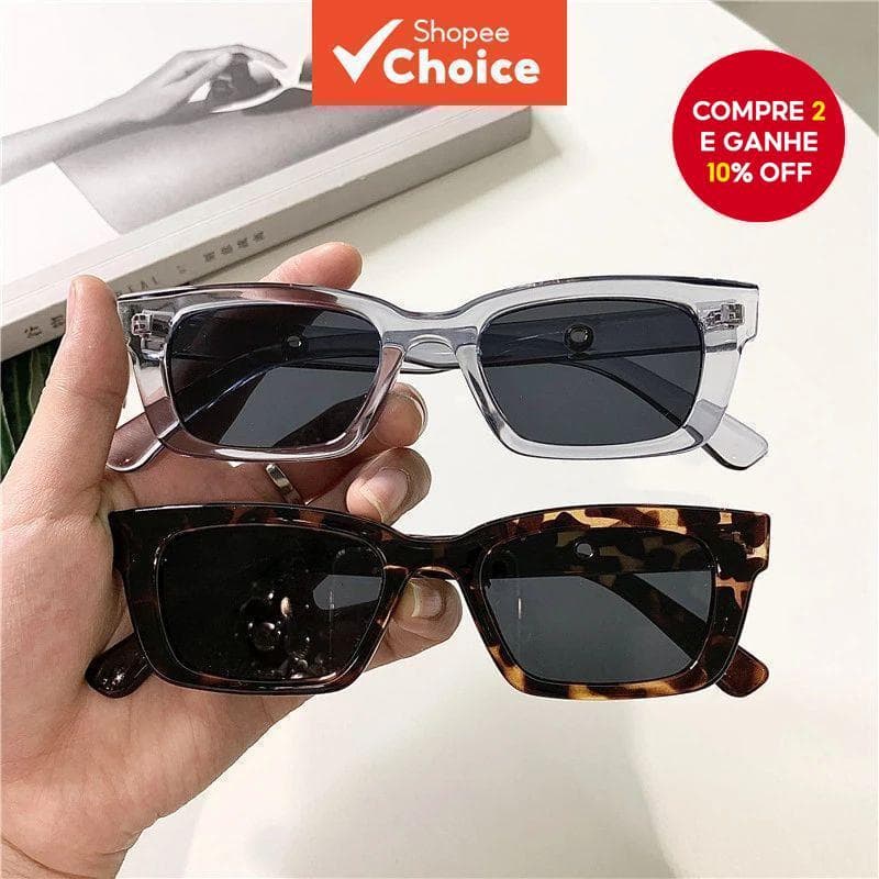 Óculos De Sol Retrô Com Armação Retangular Estreita Unissex Na Moda Vintage Para Homens E Mulheres