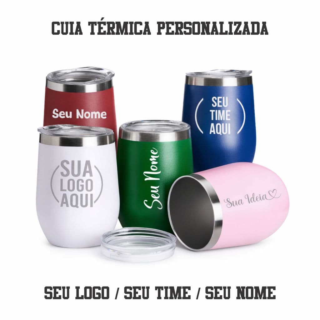 Copo Térmico Cuia Cerveja Personalizado C/ Tampa 360ml
