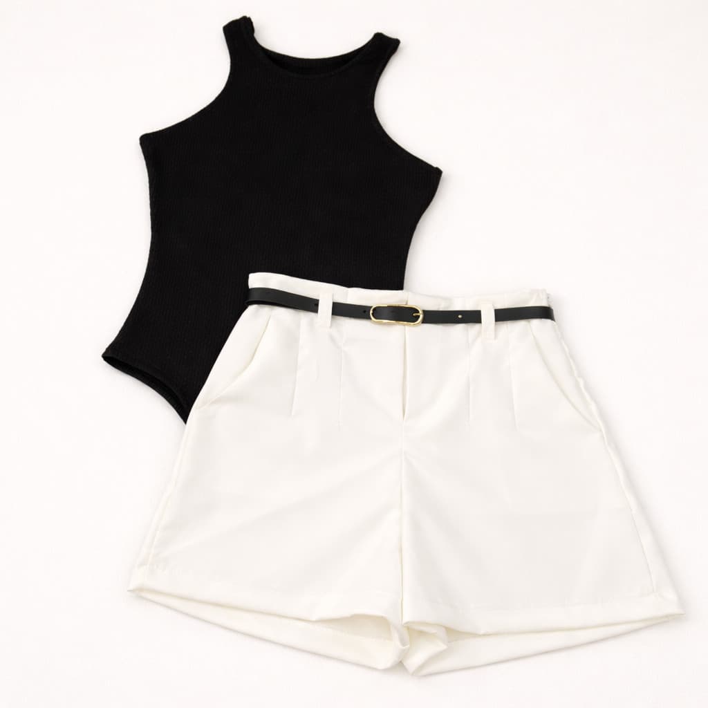 Conjunto Body Regata + Short Alfaiataria Com Cinto - ENVIO IMEDIATOO!!!