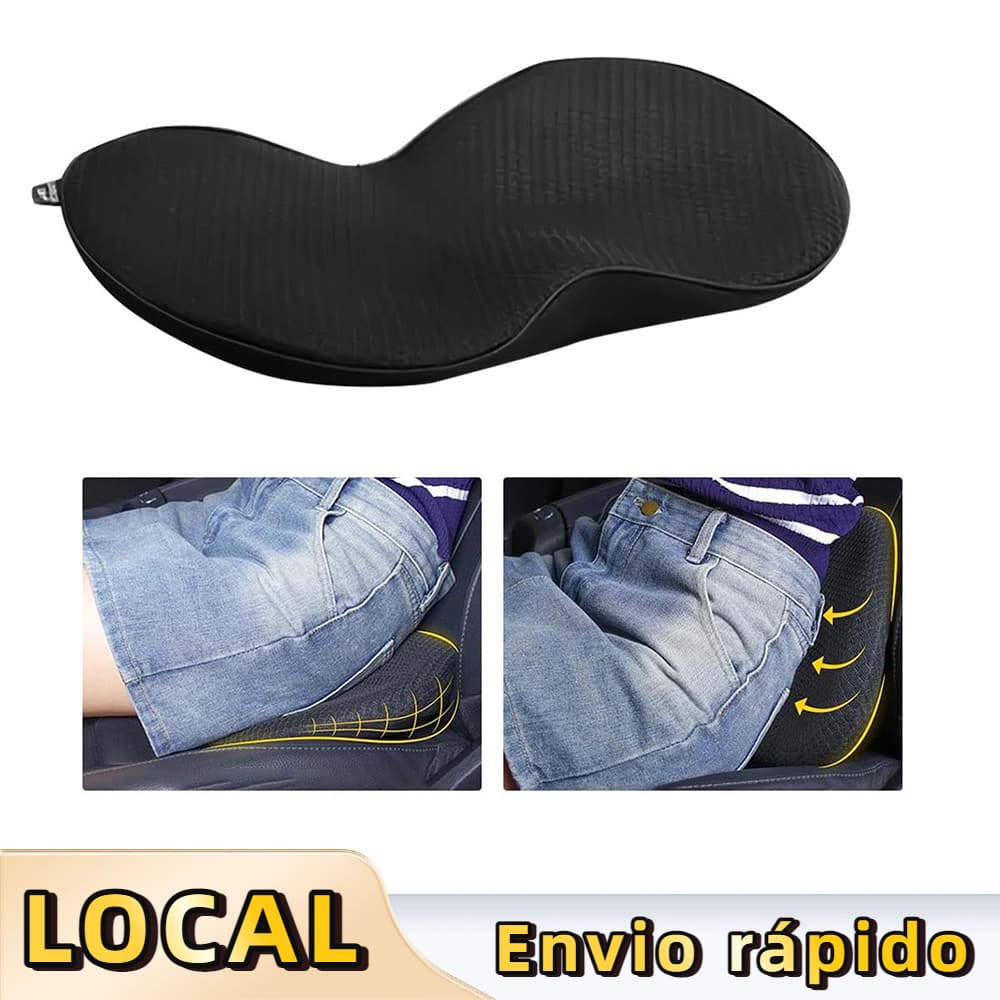 Almofada para Carro 2 em 1: Assento Confortável e Suporte Lombar - Espuma Memória, Design em Rede,para Motoristas