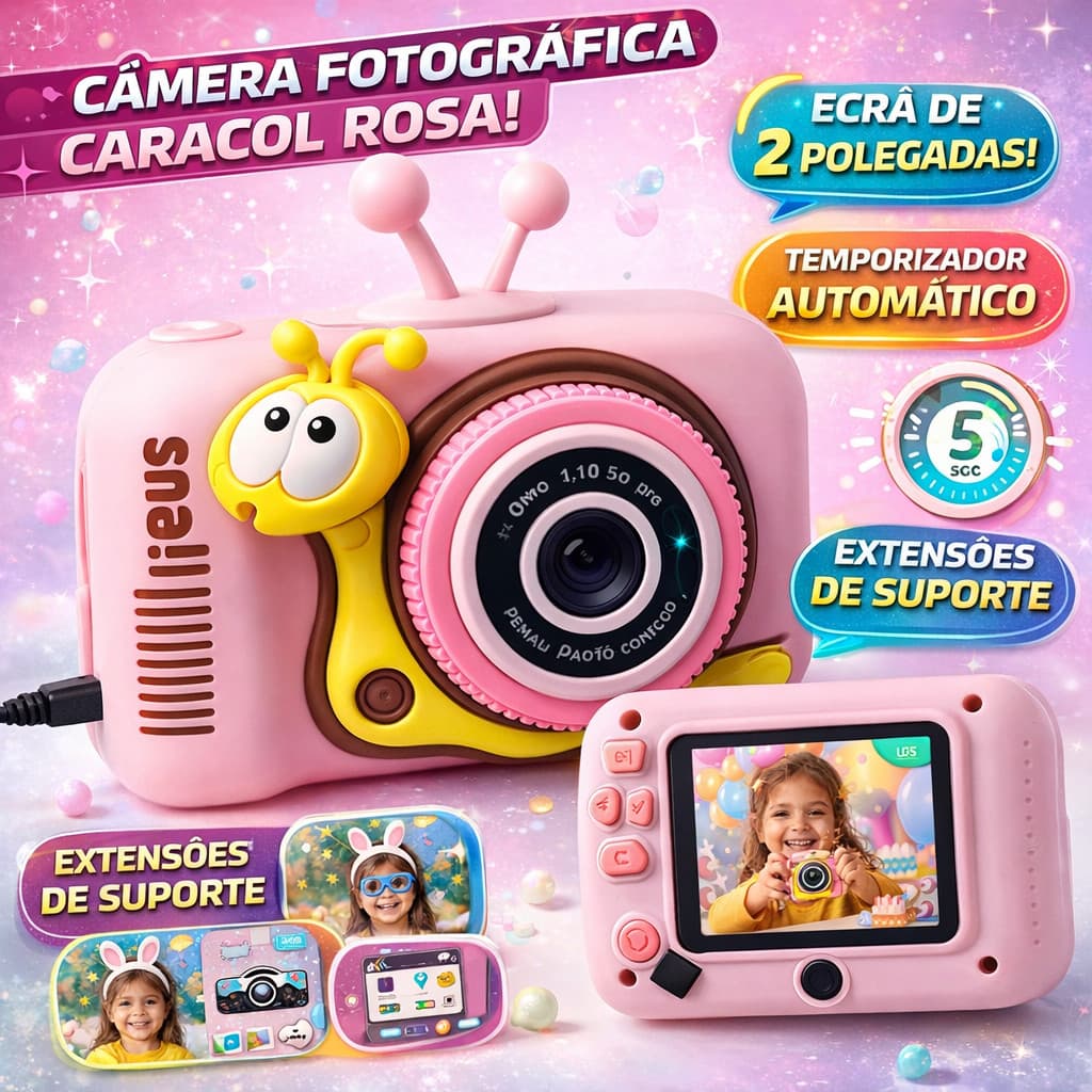 Câmera Fotográfica Infantil Brinquedo Educativo com Tela LCD
