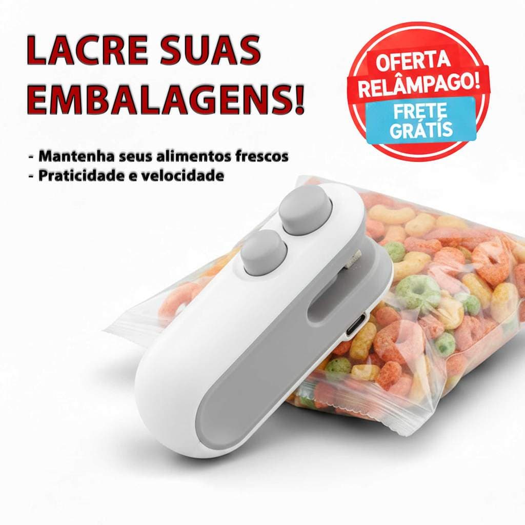 Máquina Seladora Saco Plástico Portátil 2 em 1 Carregamento USB Embalagem Elétrica