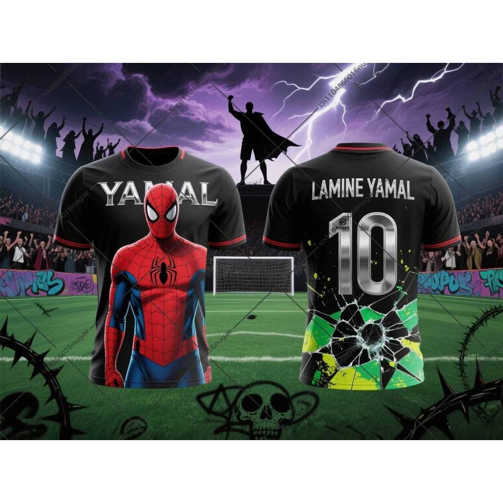 Camisa Esportiva 3D Mais Vendida Do Homem-Aranha E Yamal-Adequada Para Crianças Adultos , Meninos Meninas . Camiseta Fof