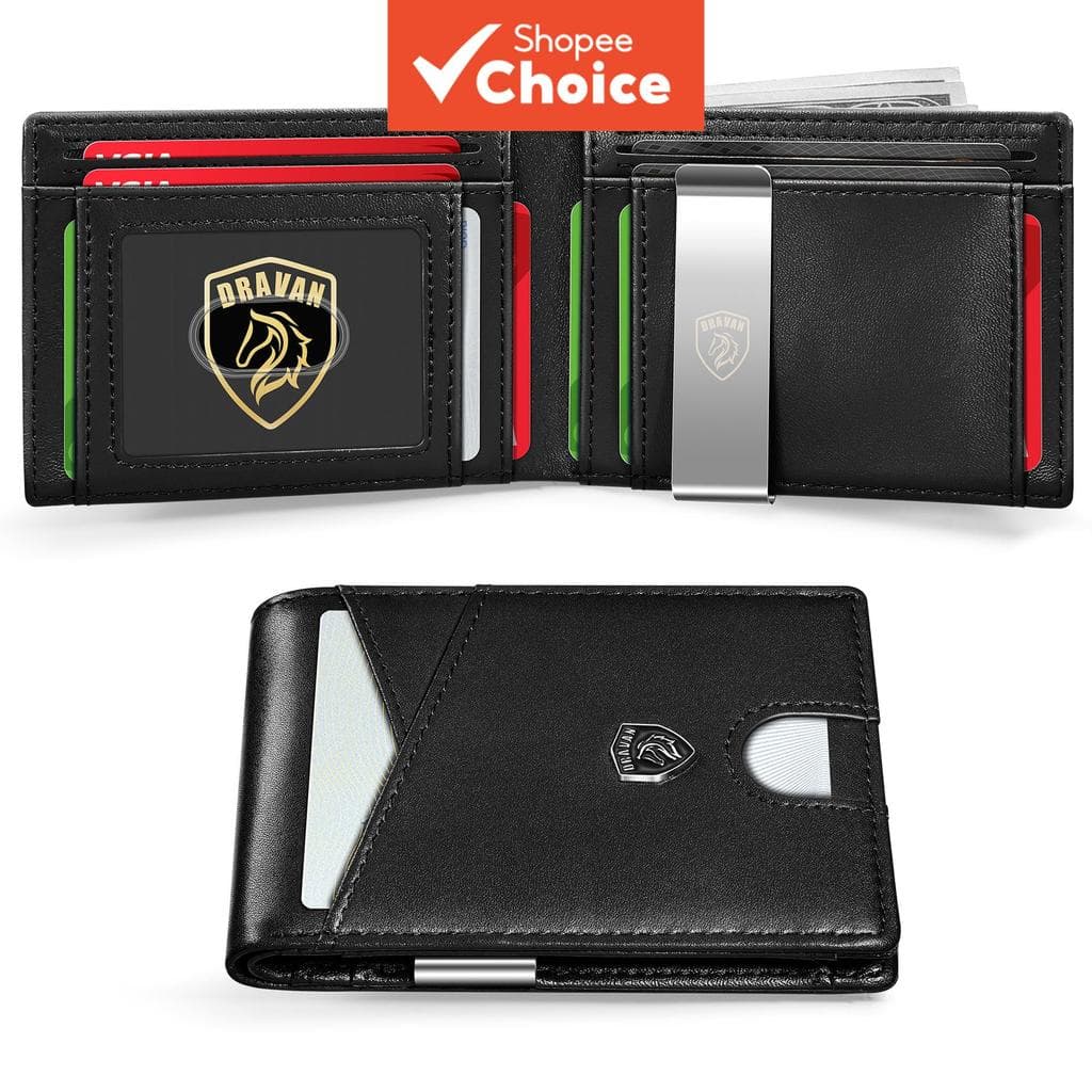  Porta-cartões e moedas masculino em fibra de carbono com bloqueio RFID