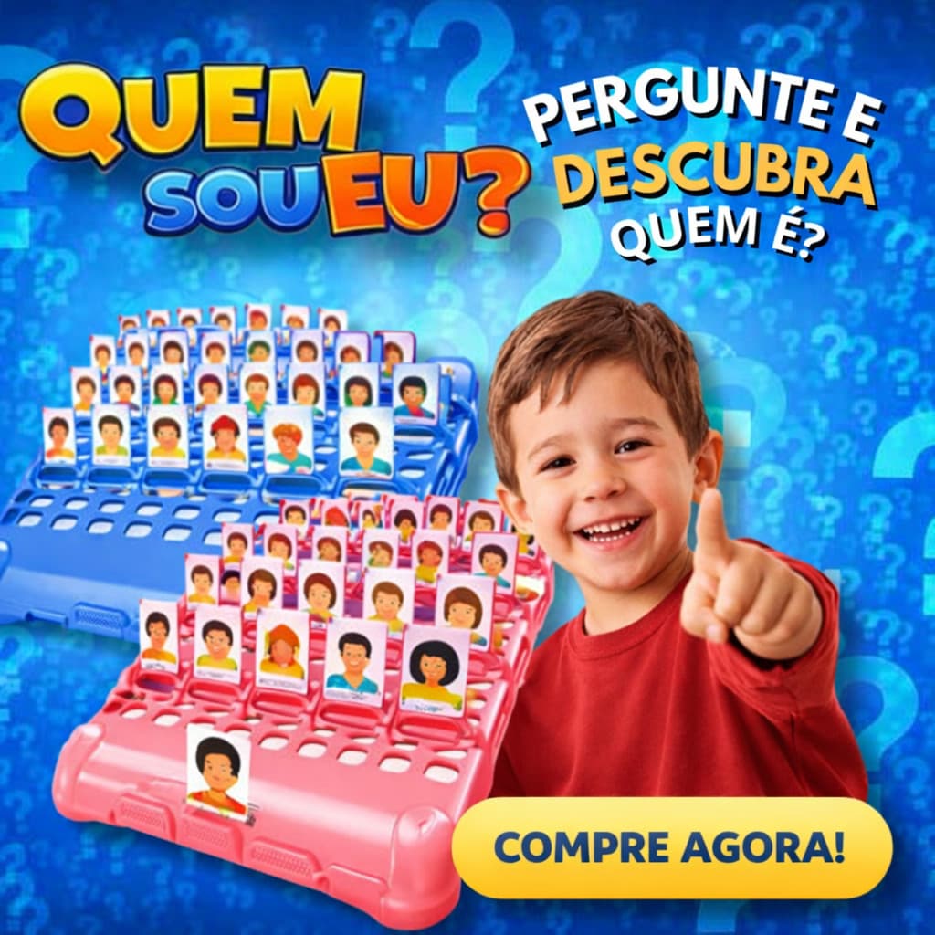 Desafio Adivinha Jogo Carta Quem Sou Eu Cara a Cara Infantil Família Penkal Educativo Tabuleiro Top