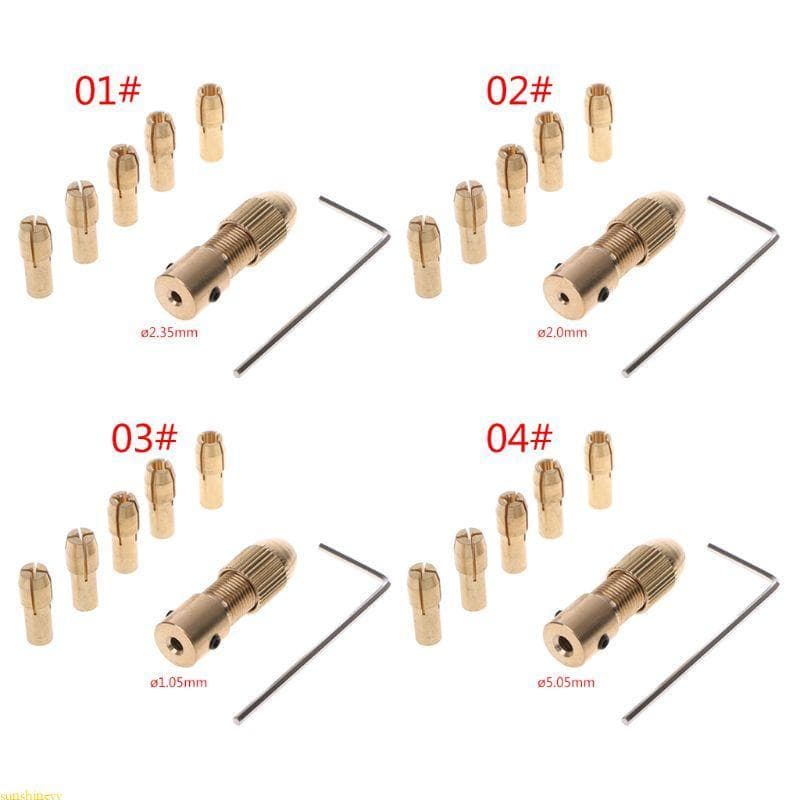 sunshineyy 7 Peças Conjunto 2 2 35 4 05 5 05mm Eixo Do Motor Elétrico Mandril Braçadeira Fixação 0 5-3