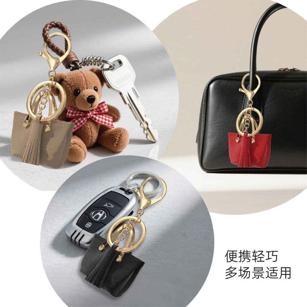 Acessório de joalheria feminino, pingente de bolsa com chaveiro, mini porta-moedas de couro fofo estilo europeu e americ