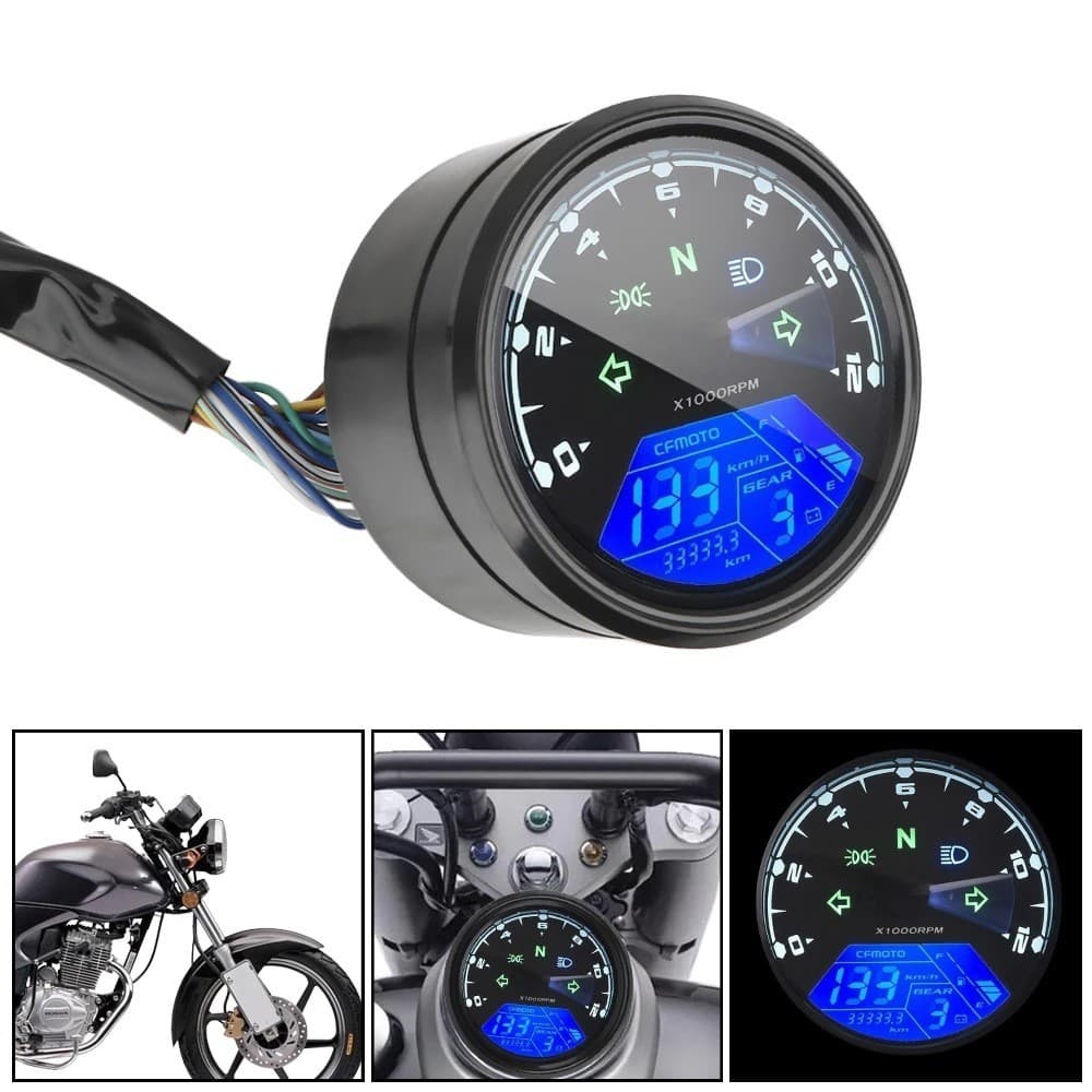 Novo estilo medidor de motocicleta babuíno medidor lcd motocicleta odômetro tacômetro lcd medidor de óleo alta qualidade