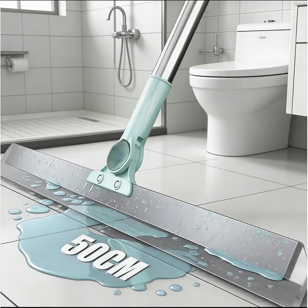 Rodo de Silicone Para Limpeza de Piso 2 em 1 Vassoura e Limpador de Vidros para Uso Duplo Seco e Molhado