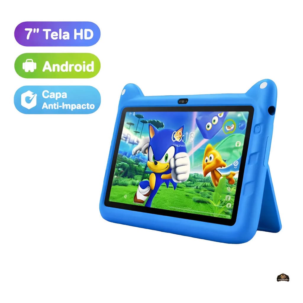 Tablet Infantil 7 Android 128gb 6gb Ram Capa Anti Impacto W