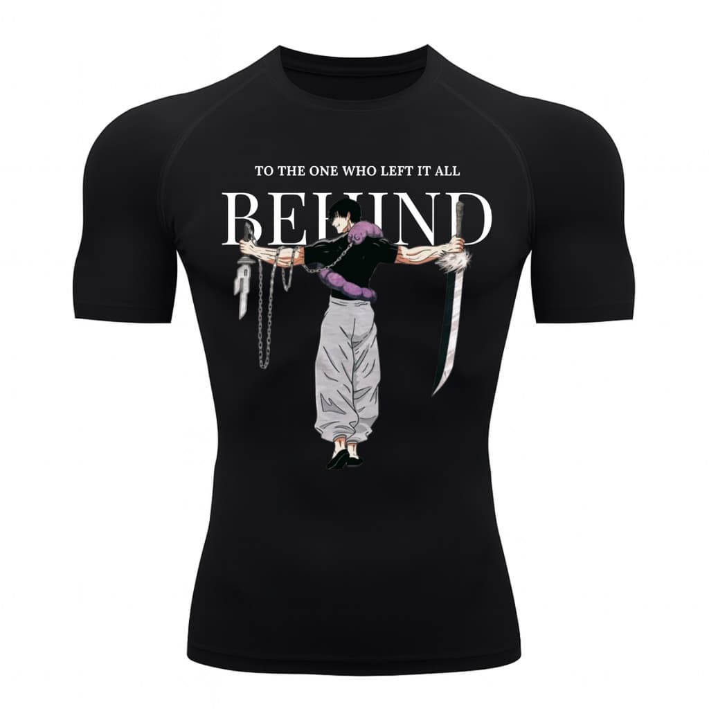 Camisa Compressão Proteção Uv 50+ Estampada Tecido Gelado Segunda Pele Manga Curta Jujutsu Kaisen Toji Zenin Behind