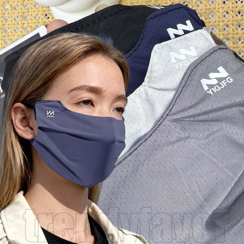 Máscara De Proteção Solar De Verão 2/1 Unidade-Macia Anti-UV Respirável-Capa Facial De Cor Sólida-Para Ciclismo Ao Ar Li