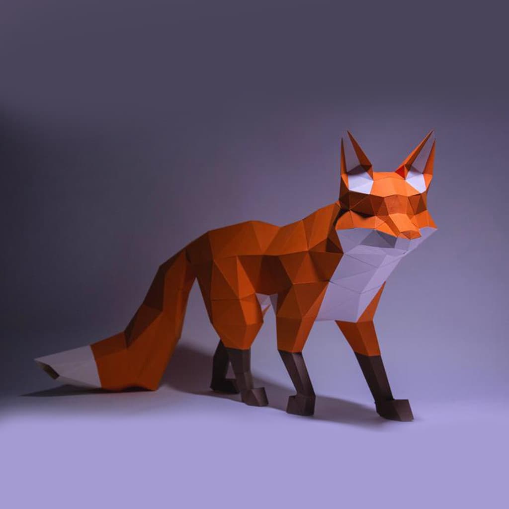 MOMO molde de papel tridimensional raposa Animal lowpoly filme de papel decoração nórdico ins decoração criativa Desktop