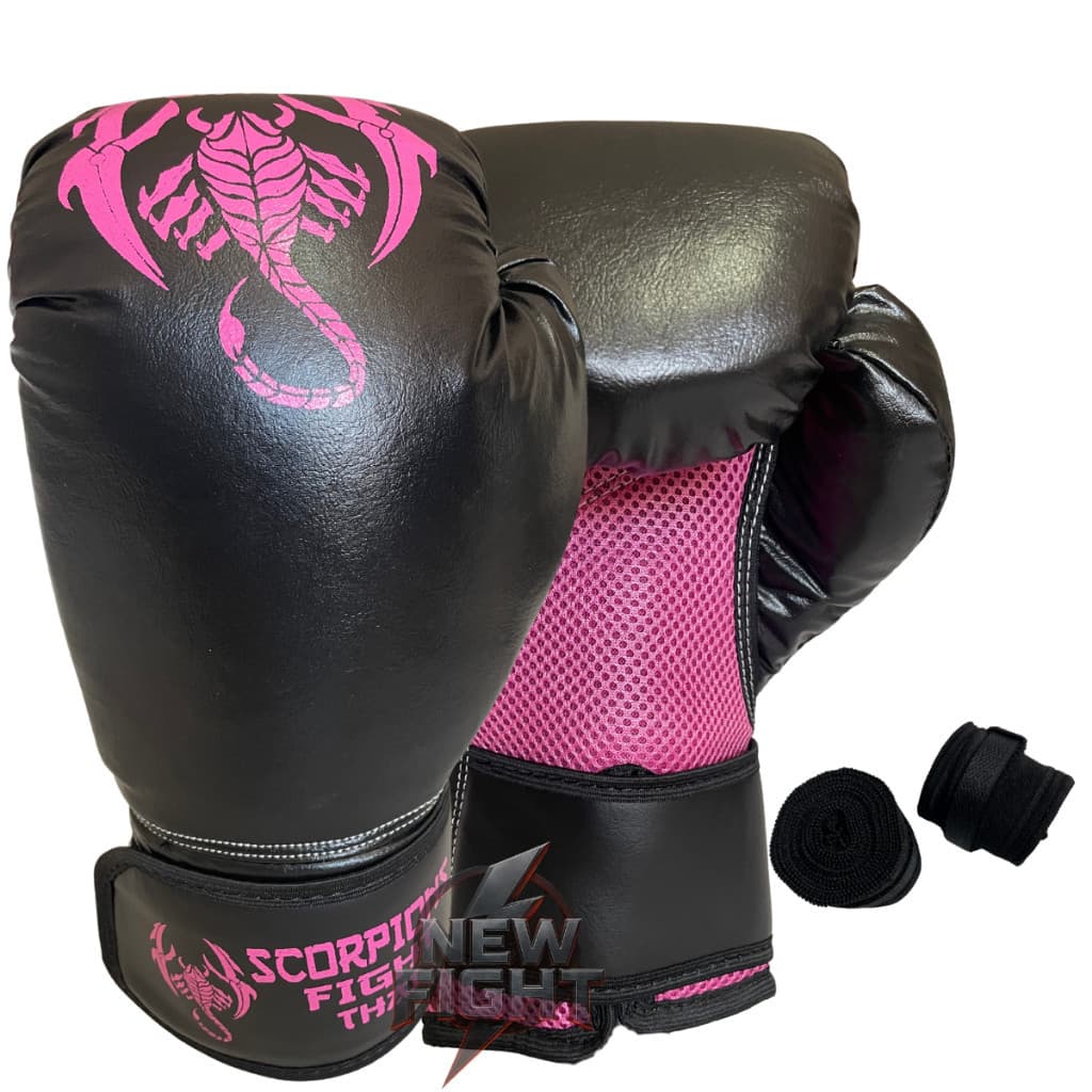 Luva Muay Thai  Boxe Kickboxing e Bandagem Treino Sparring Kit
