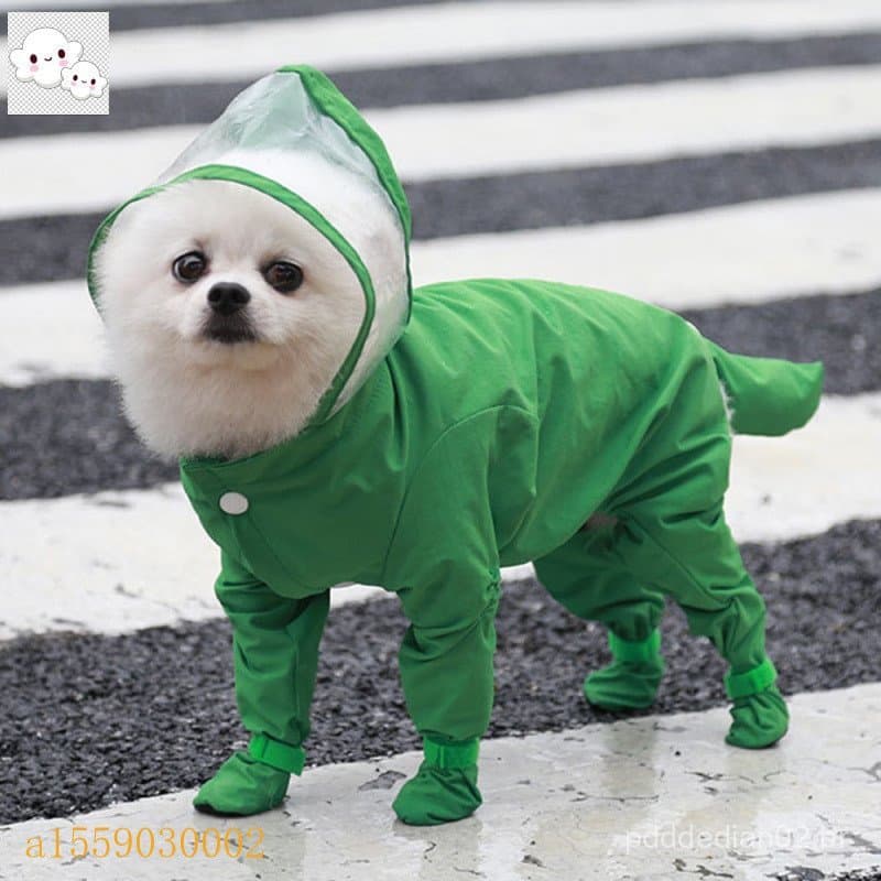 Capa De Chuva Para Cachorro De Uma Peça Impermeável Roupas Cães Pequenos Yorkie Roupa De Macacão Estimação