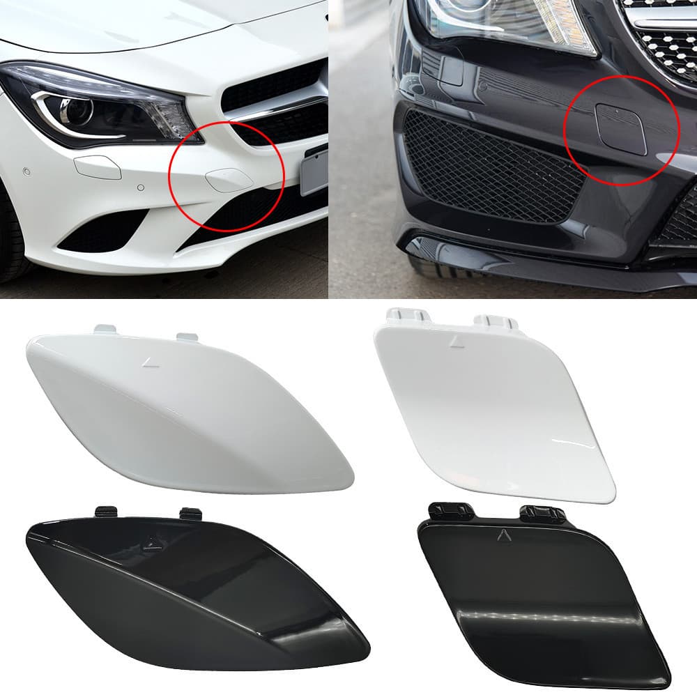 Para Mercedes W117 Preto Branco Carro Amortecedor Dianteiro Reboque Olho Capa Apto Benz CLA CLA200 CLA220 CLA260 2014-20