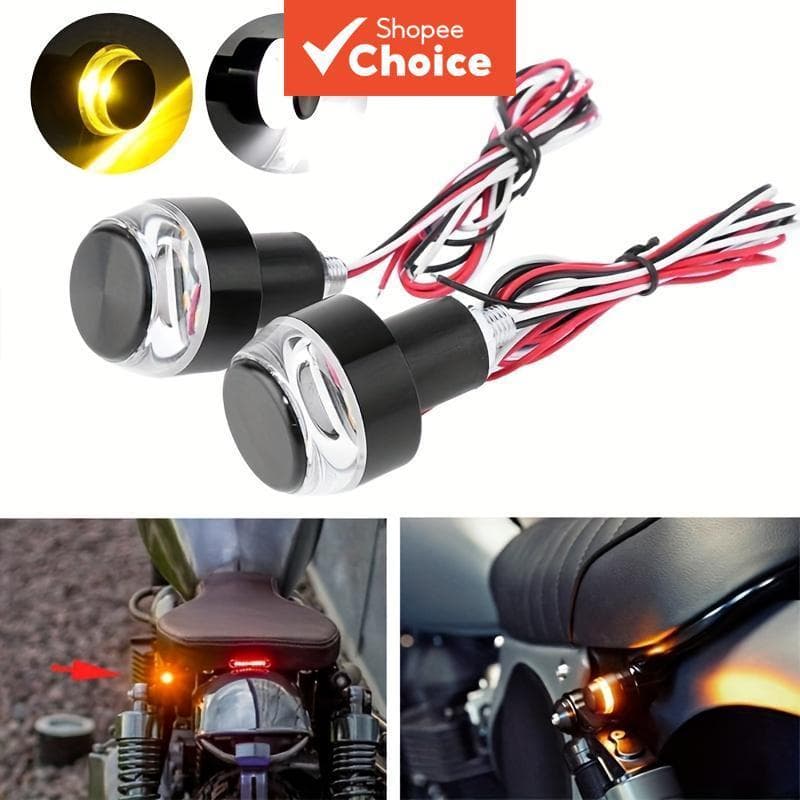  Luz de sinalização de direção modificada com LED para motocicleta, luz de guidão, luz de sinalização para mountain