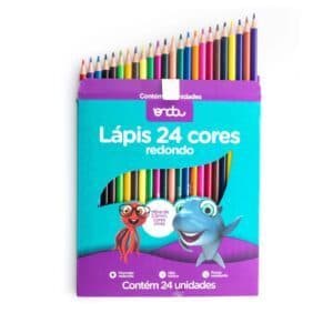 Lápis de Cor 24 Cores Ponta Resistente Não Tóxico Onda Pro