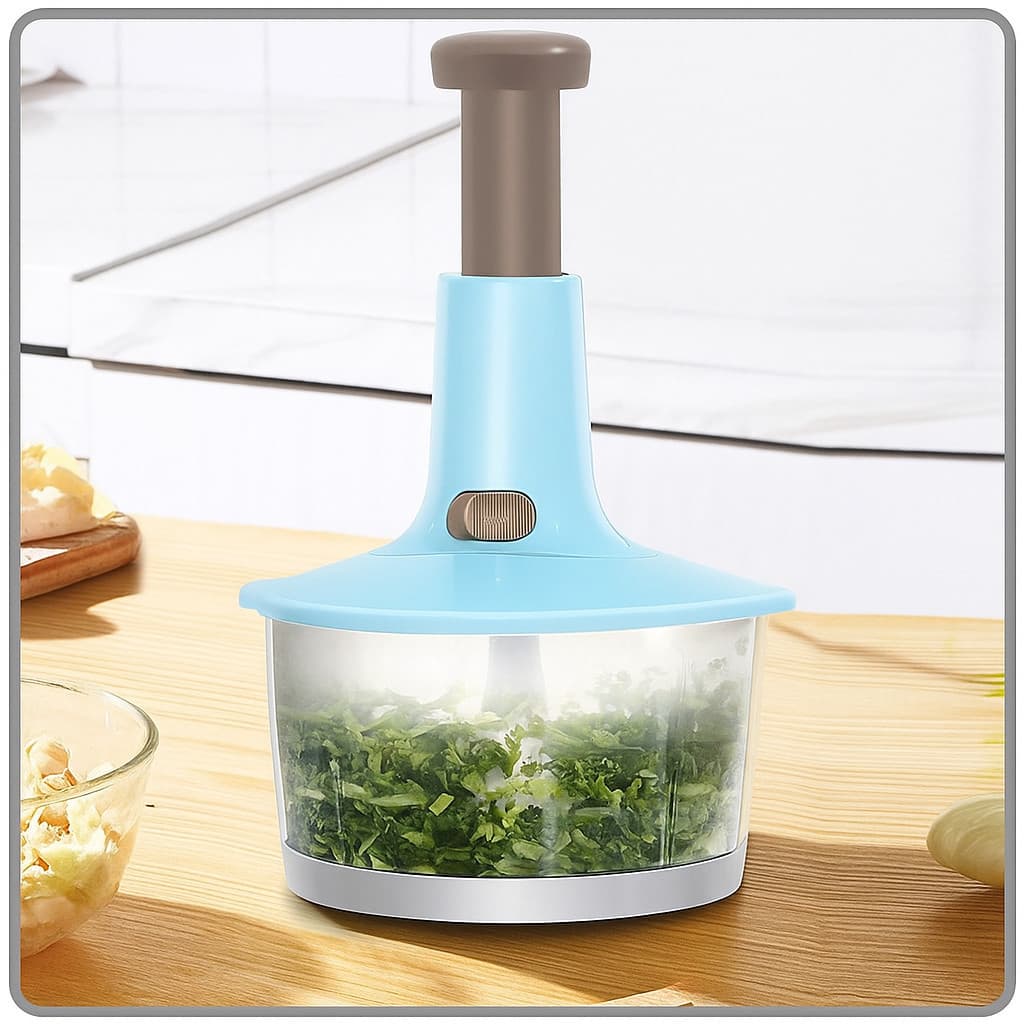 Processador De Alimentos Manual 1,5L – 3 Lâminas Com Trava De Segurança