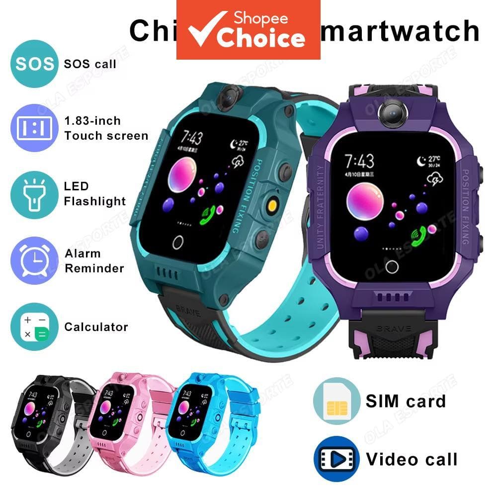  Relógio Inteligente Infantil com Chip de Celular, Câmera, Chamada de Vídeo, Lanterna, À Prova D'água, Relógio Infantil