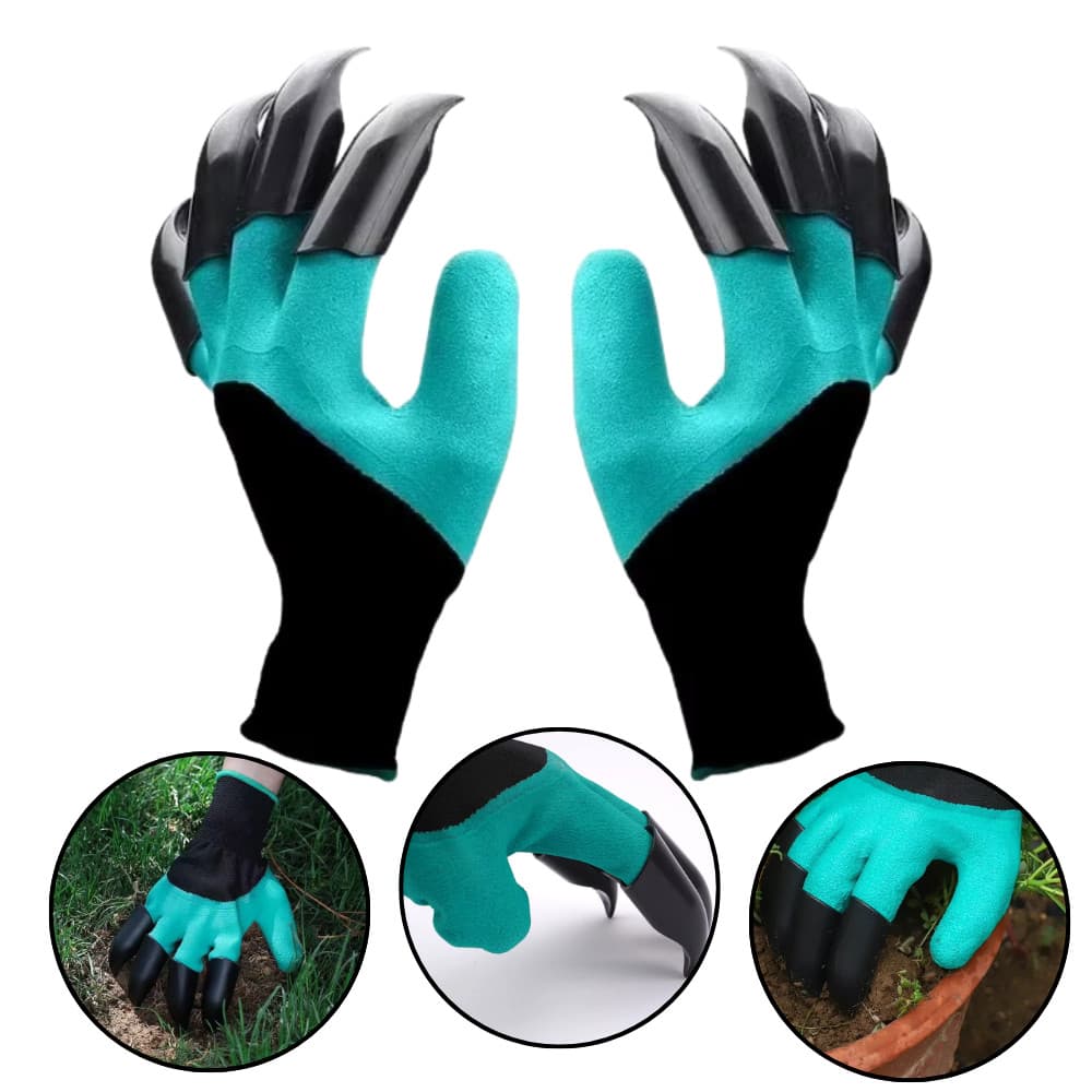 Luva De Jardinagem Com Garras P/ Cavar Terra Planta Jardim 1 A 5 Pares
