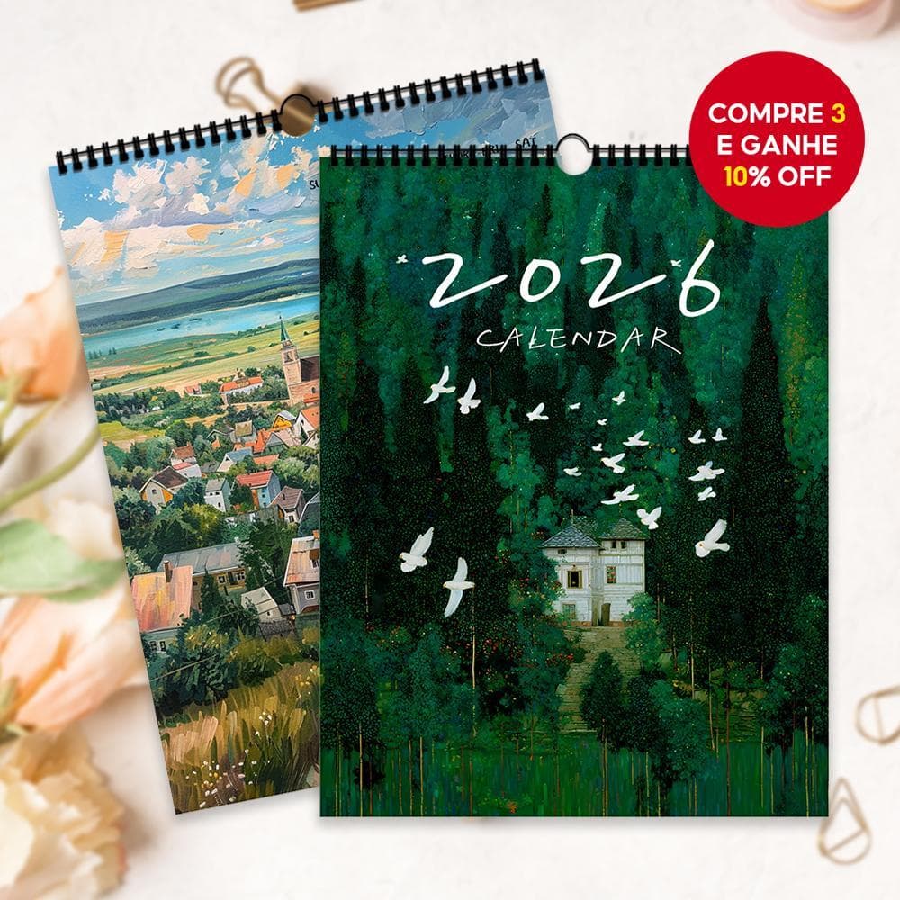  Calendário de Parede 1pc 2026 - Paisagem Artística, planejador de estudos, 12 Designs Lindos, Presente Perfeito para