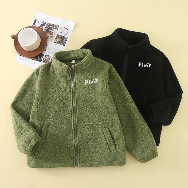 Meninos jaqueta primavera outono 2024 novo estilo Polar velo topo médio grande roupas infantis meninos engrossado jaquet