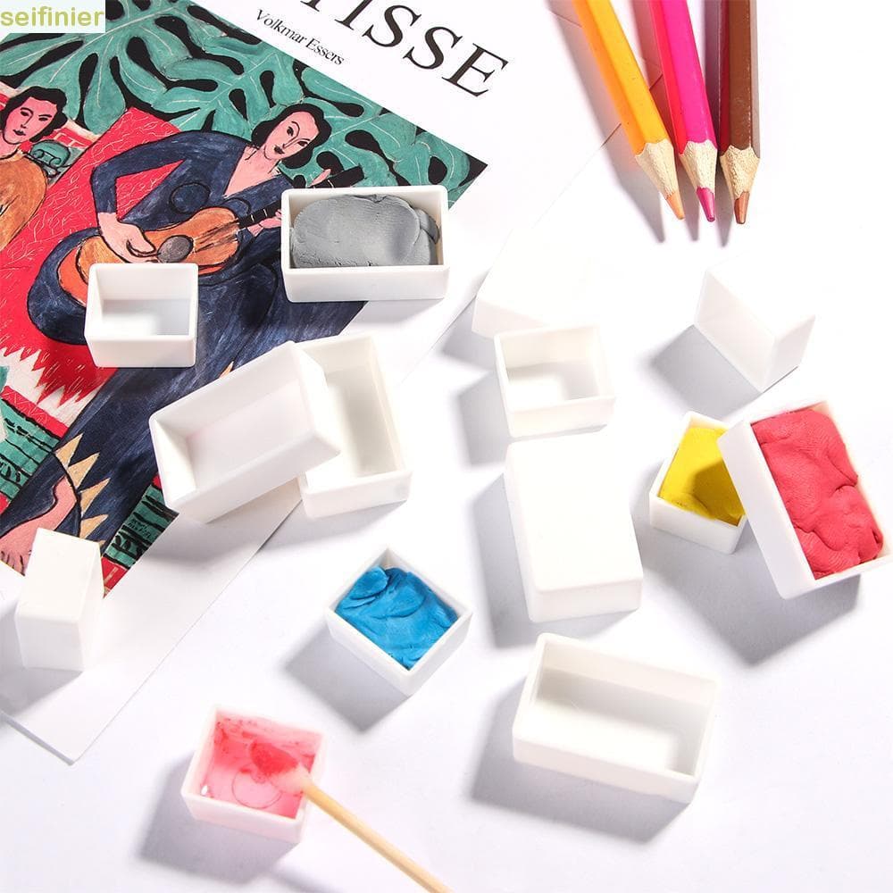 Paleta De Pintura SEIFINIER 6/12/24/48pcs 2ml 3.2ml Meia Panela Branca Materiais De Arte