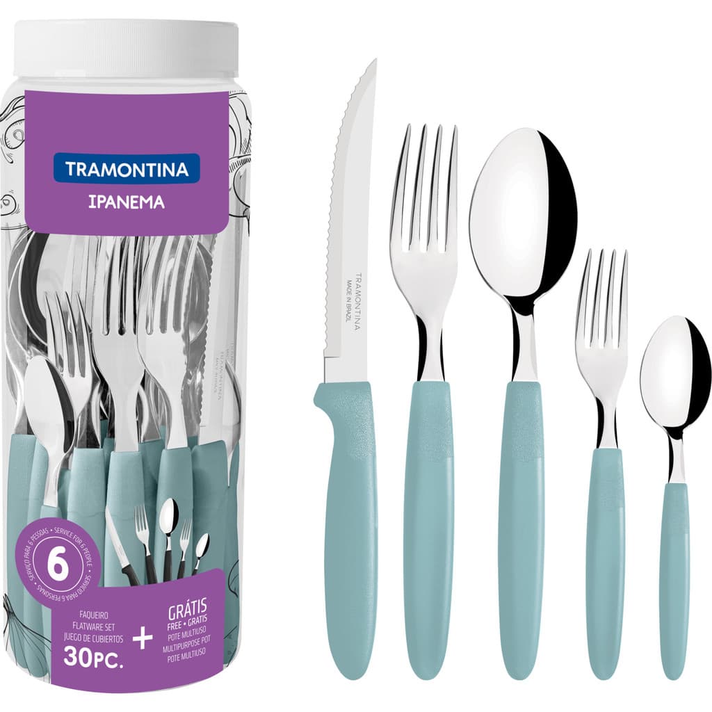 Faqueiro Tramontina Aço Inox Ipanema 30 Pç Menta
