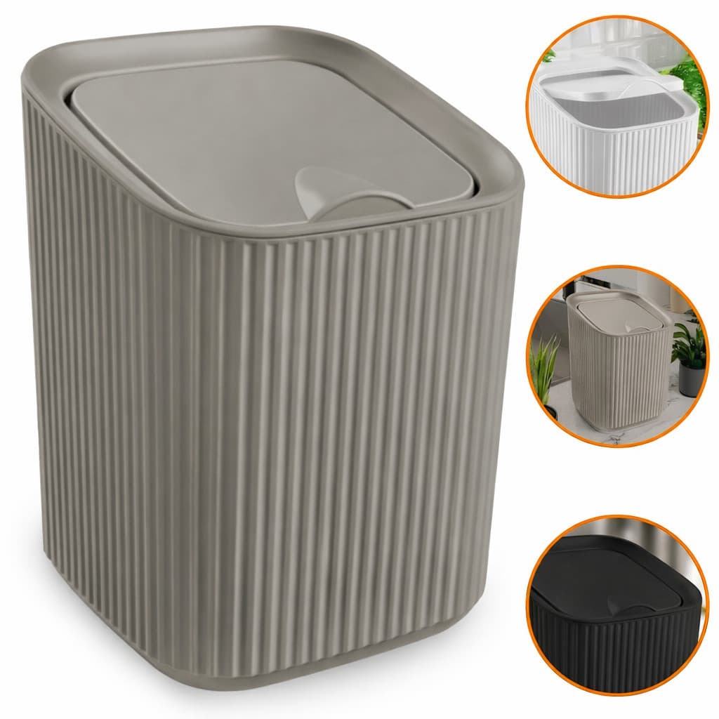 Lixeira 3 Litros com Tampa Basculante Compacta para Banheiro Cozinha