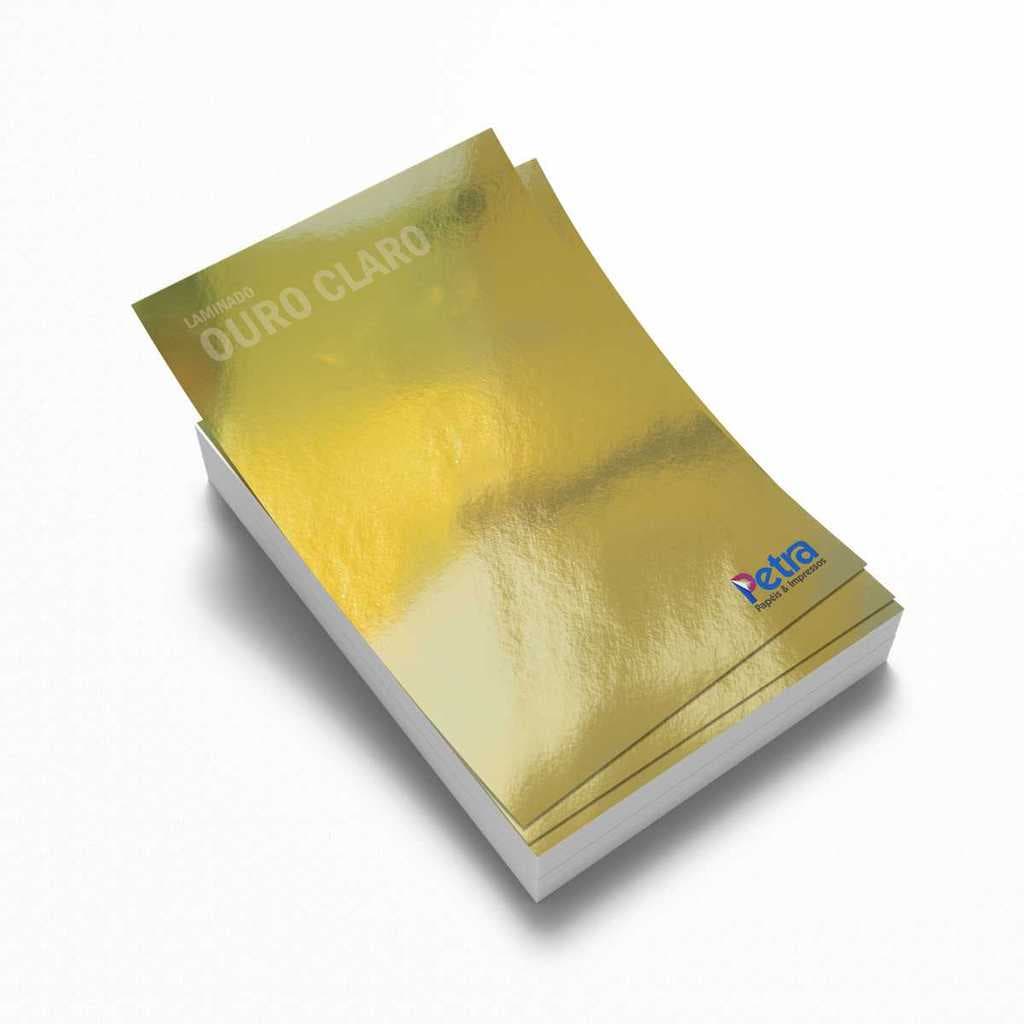 Papel Laminado Ouro Claro A4 - 180g/m² - 20 folhas