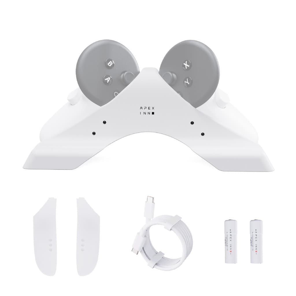 Base De Carregamento Magnética Para Controladores Meta Quest 3/3S , Suporte VR Com 2 Baterias Recarregáveis De 1800mAh ,