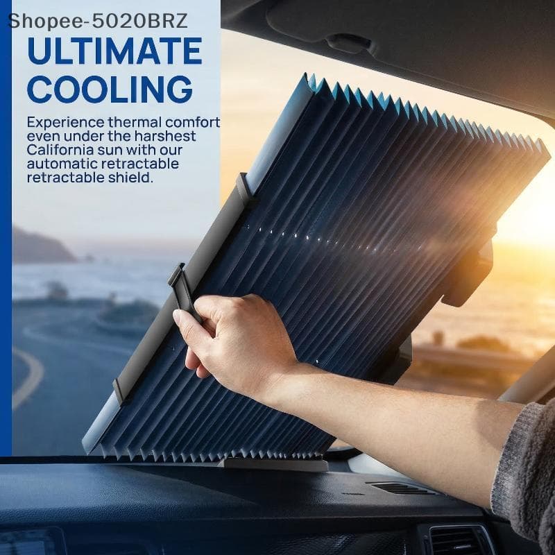 [THEBR] Pára-Brisa Retrátil Protetor Solar Proteção UV Sol Para Carro Isolamento Térmico Durável Fácil Dobra Estacioname