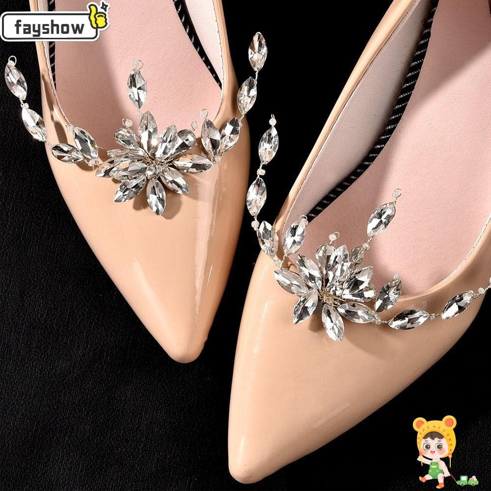 FAYSHOW 2 Peças De Clipe De Sapato De Strass Broche De Noiva Fivela De Charme De Casamento