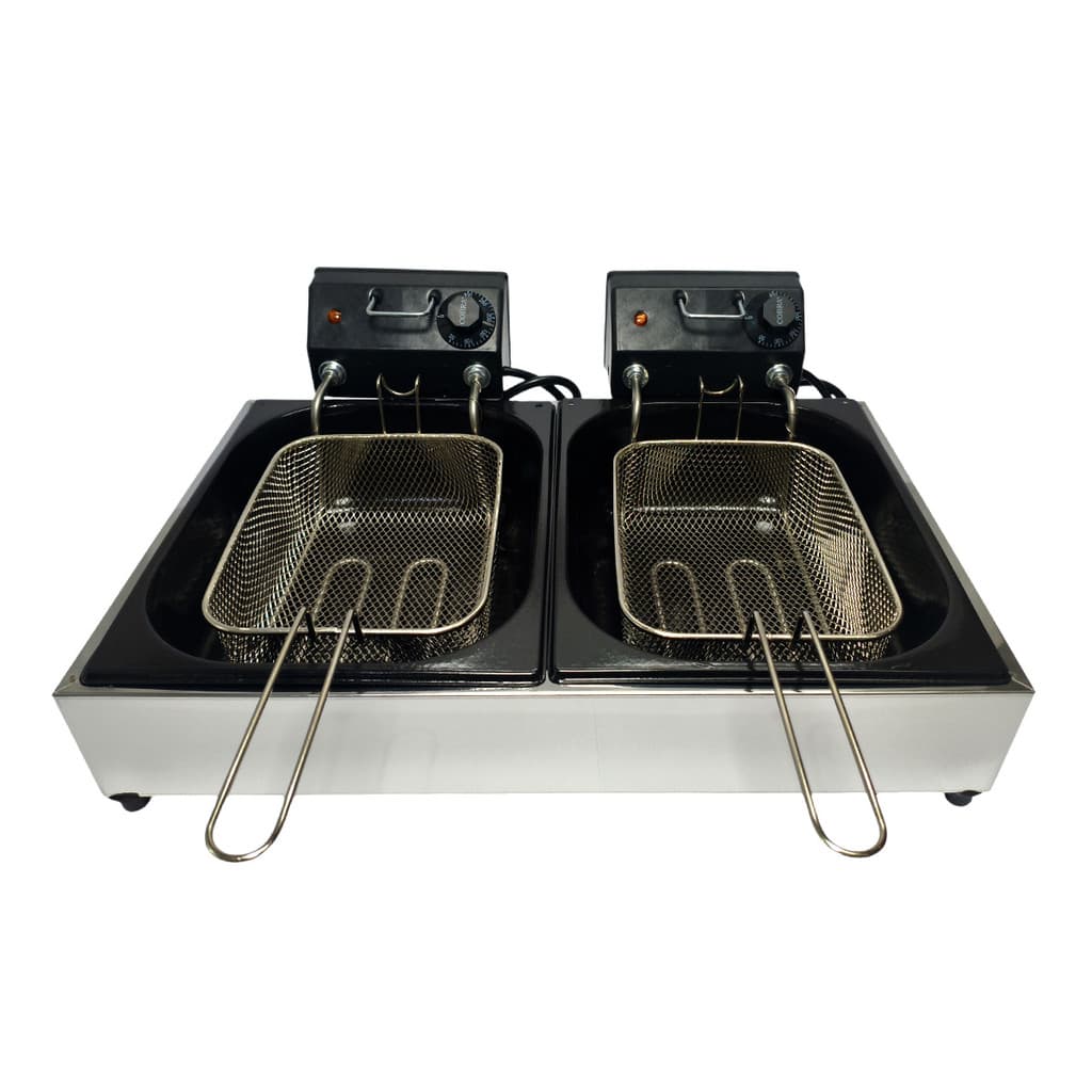 Fritadeira Elétrica 10 Litros Dupla Cuba Esmaltada Fryer Max