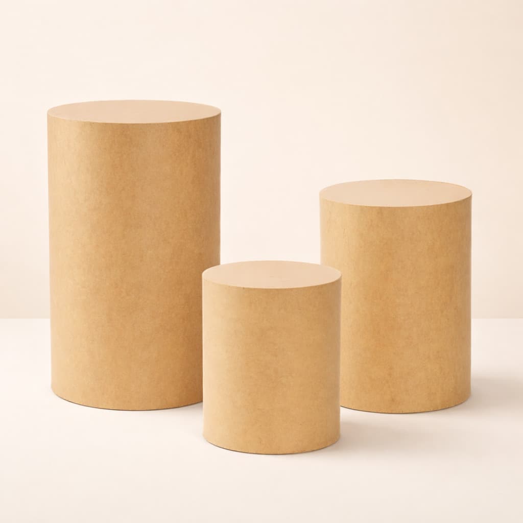 Kit 3 Cilindros MDF Reforçado Decorativo | Festa, Vitrine e Decoração