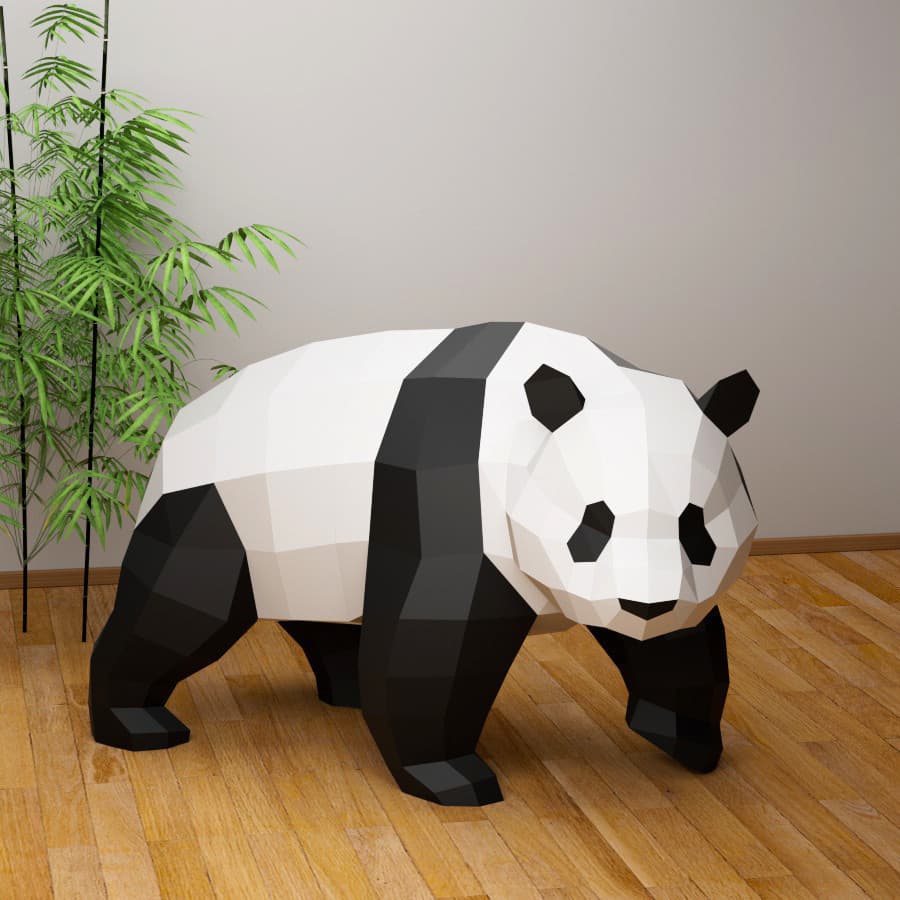 Molde de papel tridimensional MOMO, 1 metro de comprimento, Panda grande, janela do chão ao teto, loja, outras cenas, de