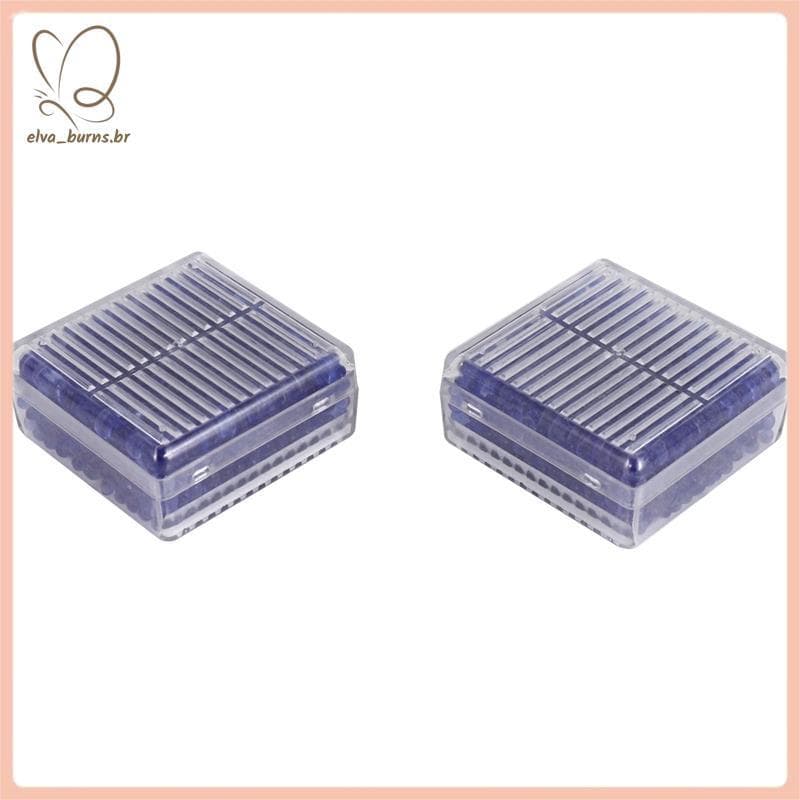 [elva_burns.br] 2pcs Azul Indicando Umidade Dessecante De Sílica Gel Para Absorver Caixa Reutilizável