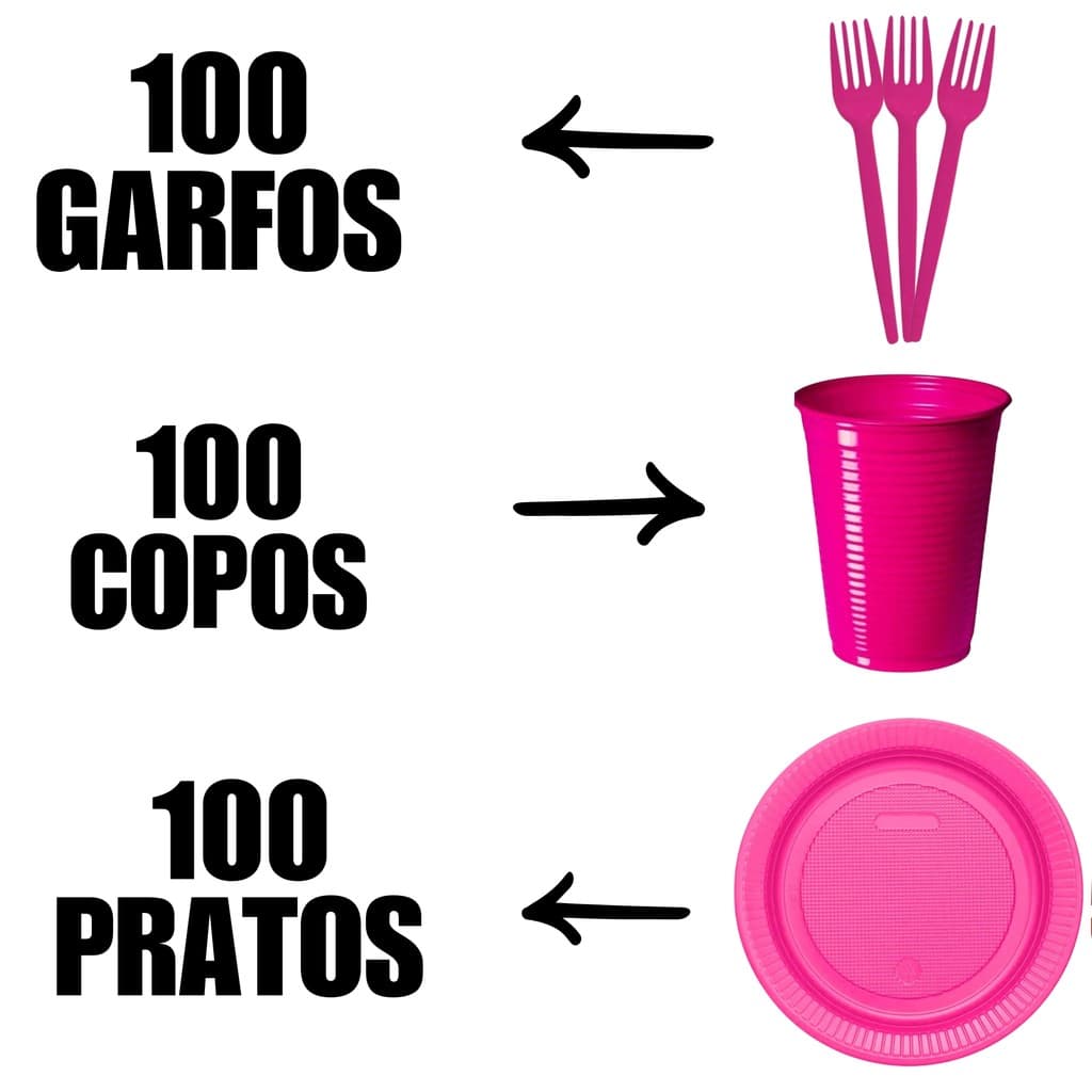 Kit Descartaveis 300 Peças Decoraçao Festa Aniversario