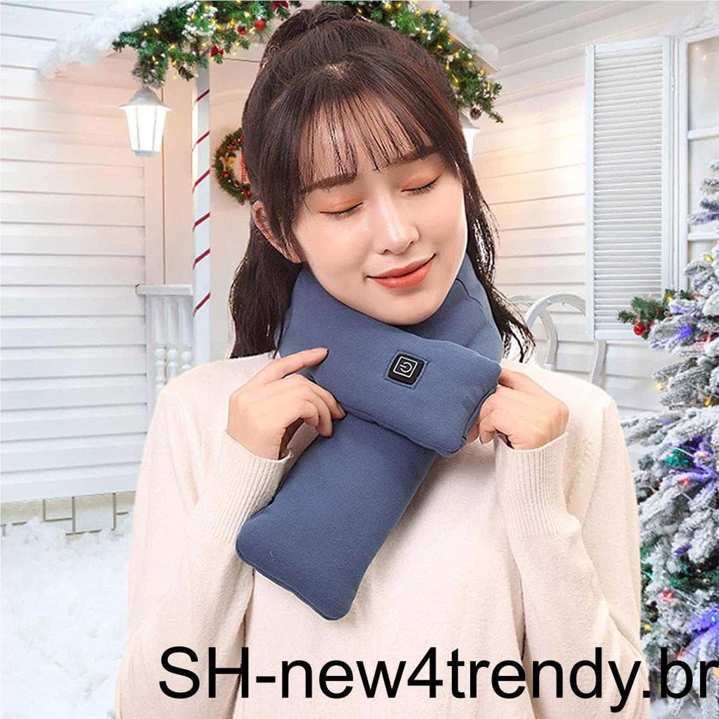 Lenço Aquecido USB Elétrico Inverno Feminino Masculino Mais Quente 3 Níveis De Temperatura Xale Babador Cinta Ciclismo A