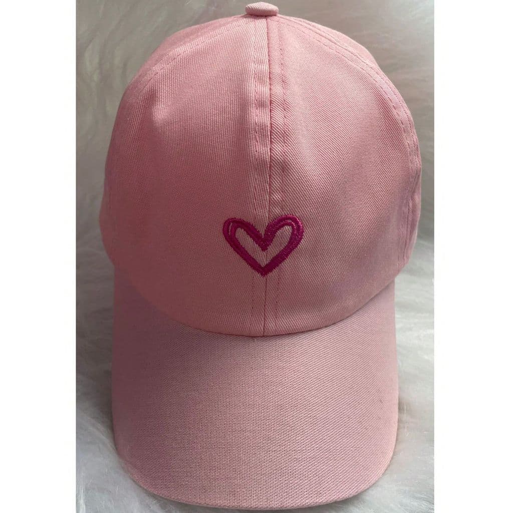 BONÉ INFANTIL ROSA - BORDADO CORAÇÃO