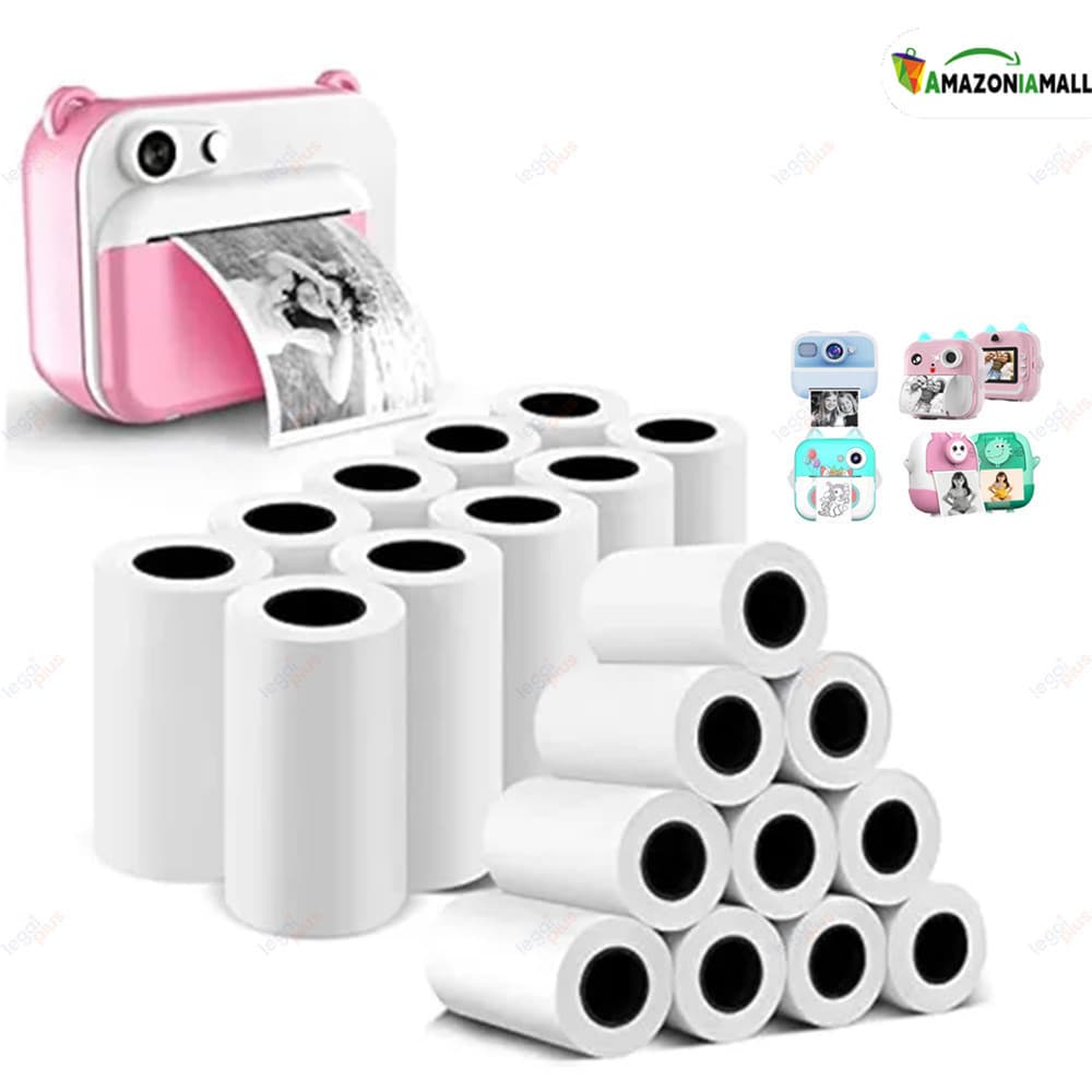 Kit 30 Bobinas Térmicas Brancas - Refil para Mini Impressora Portátil e Câmera Instantânea