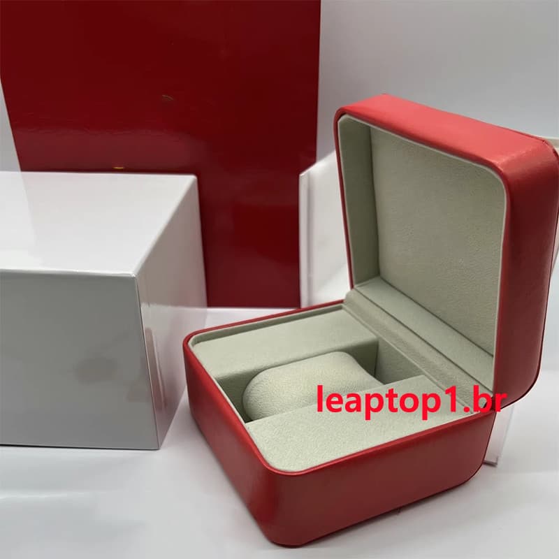 Caixas De Relógio Pretas Vermelhas PU De Alta Qualidade Para De Luxo , Caixa Marca Superior , Saco De Papel E Manual De 