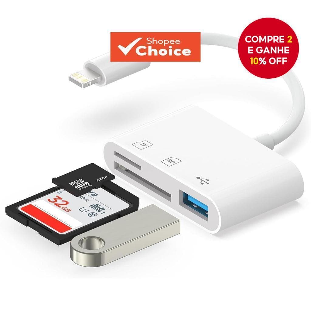 Leitor De Cartão IOS Para Telefone 2 Em 1 SD TF De Memória Visualizador De Câmera Adaptador USB Apple 3