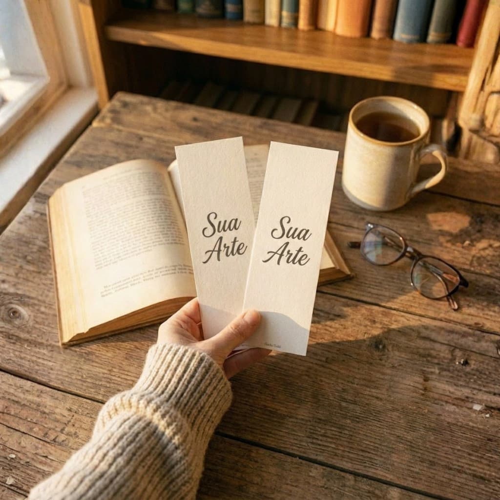 Marca Página Personalizado Marcador de Livros Kit 8 a 100 Unidades Papel Fotográfico 180g Brilhante